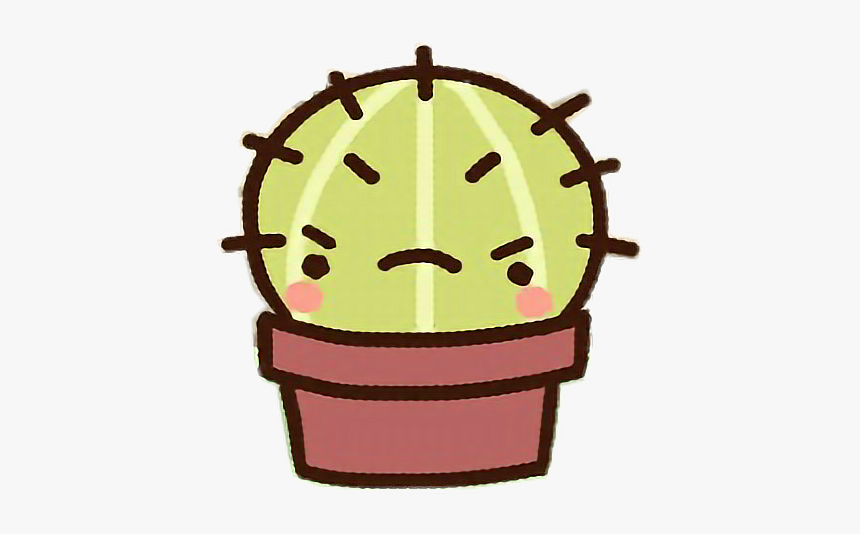 #cartoon #clawbert #cute #fun #kawaii #adorable #sweet - Cute Angry Cactus, HD Png Download, Free Download