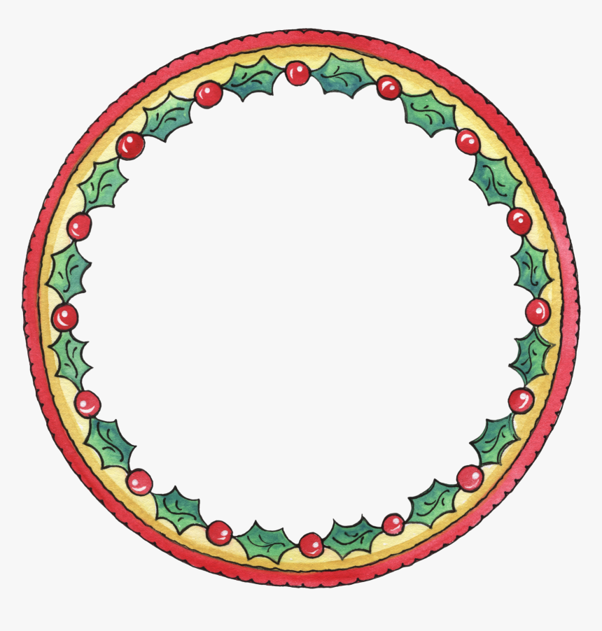 Christmas Lights Picture Frames Clip Art - Cute Christmas Circle Border, HD Png Download, Free Download