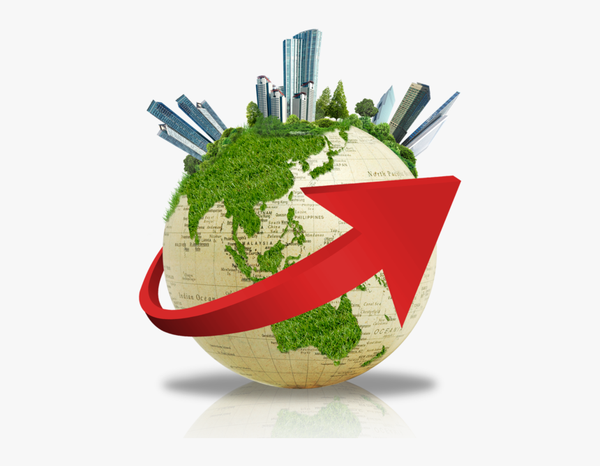 Globe With Buildings Png, Transparent Png, Free Download