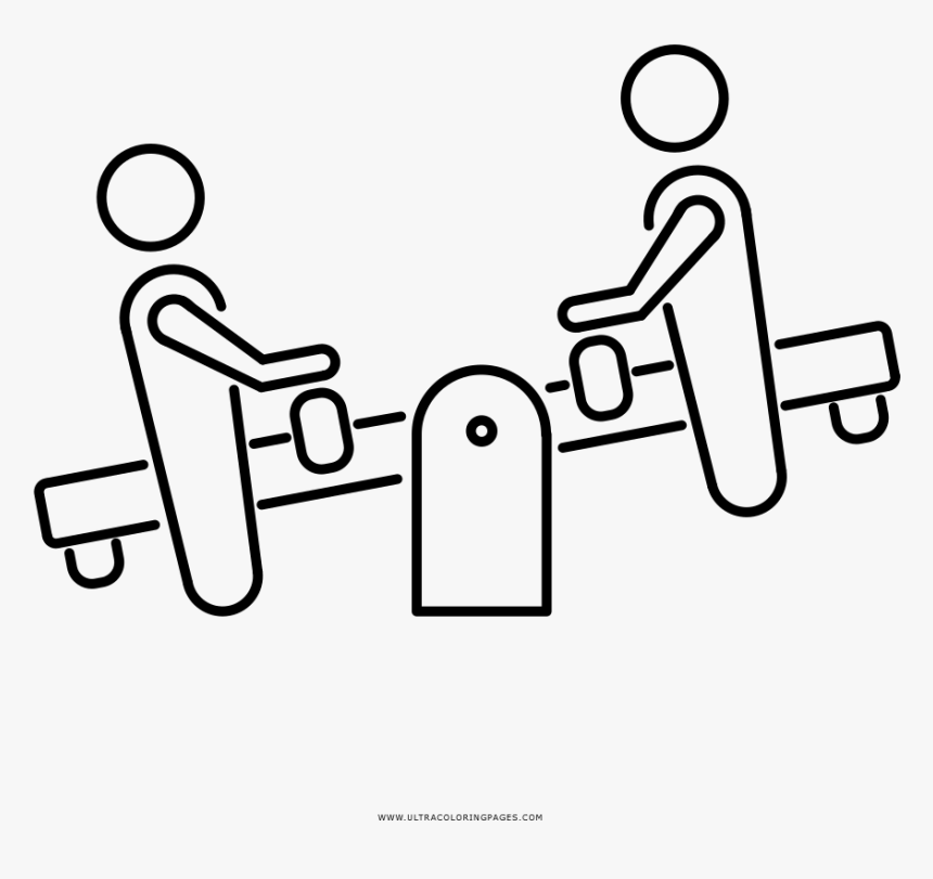 Seesaw Coloring Page - Line Art, HD Png Download, Free Download