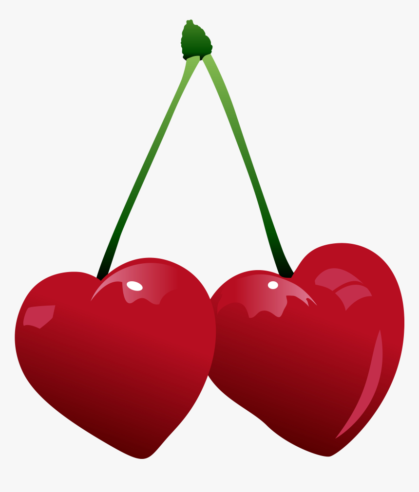 Cherry Pie Clip Art - Heart Cherry, HD Png Download, Free Download