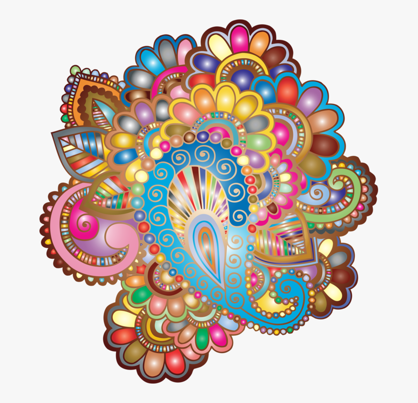 Visual Arts,flower,art - Colorful Mehndi Patterns Png, Transparent Png, Free Download
