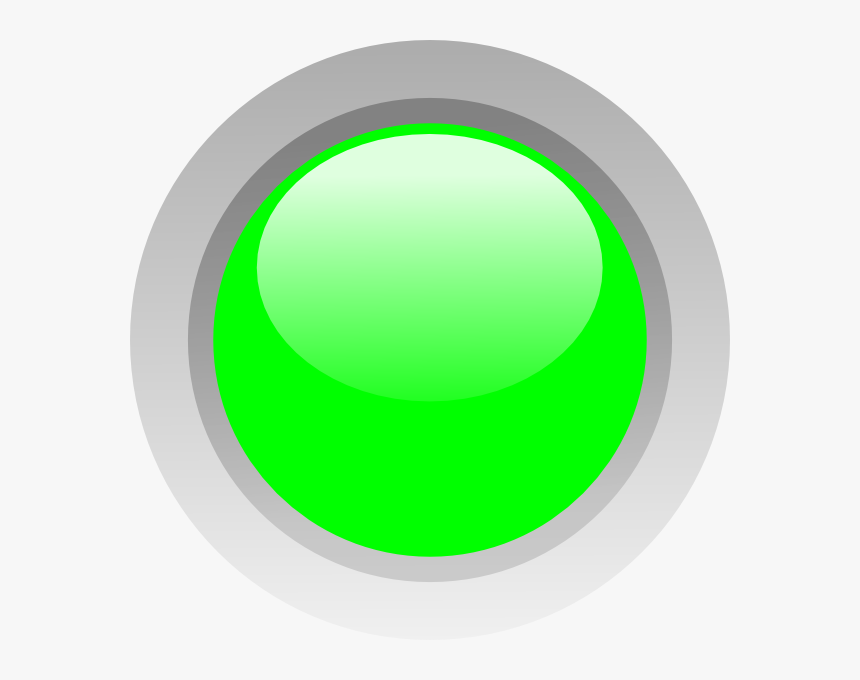 Green Circle Button Svg Clip Arts - Led Green, HD Png Download, Free Download