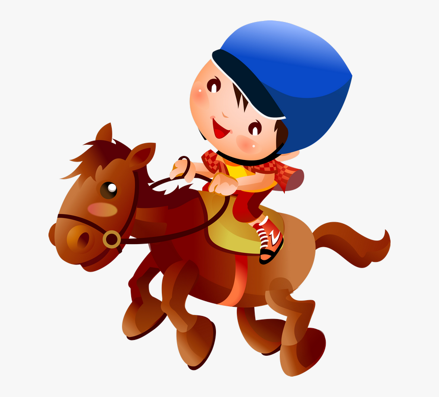 Clipart Horse Riding Cartoon, HD Png Download, Free Download