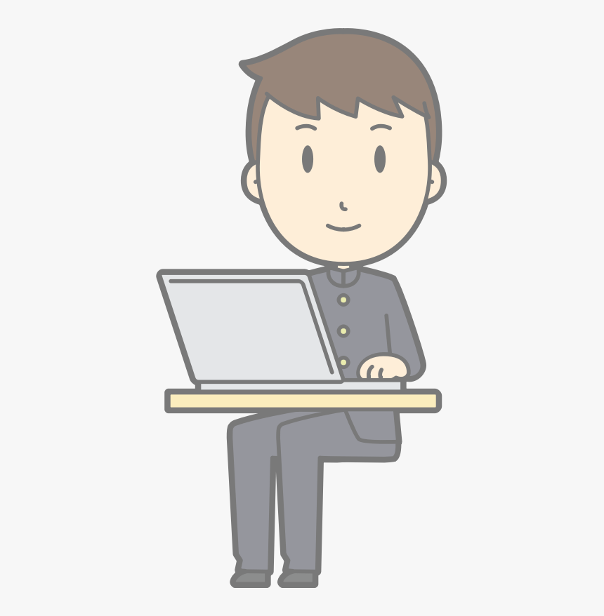 Male Computer User - イラスト 中学生 男子, HD Png Download, Free Download