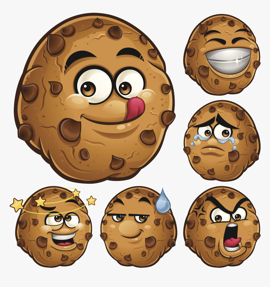 Clip Art Cookie De Chocolate Cupcake - Chocolate Chip Cookie Face, HD Png Download, Free Download