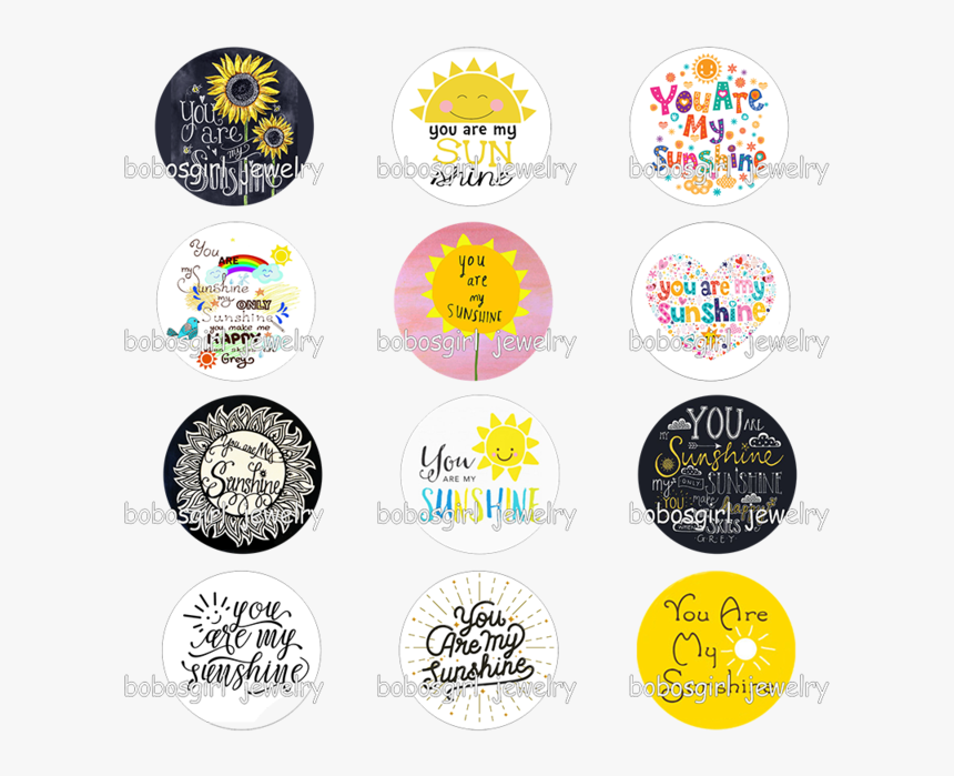 Png Royalty Free You Are My Sunshine Glass Button Photo - Circle, Transparent Png, Free Download