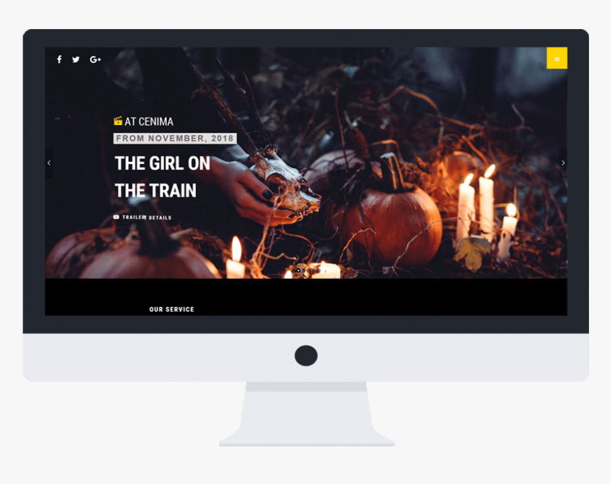 At Cinema Free Responsive Joomla Template Desktop - Candles And Pumpkin In Fall, HD Png Download, Free Download