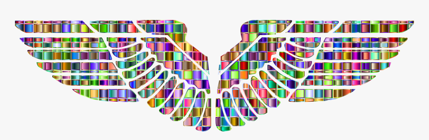 Chromatic Mosaic Eagle Wings Clip Arts - Mosaic Wings, HD Png Download, Free Download