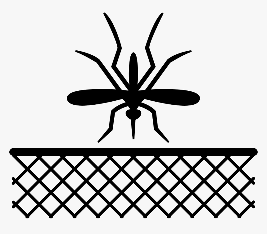 Mosquito Insect And Net In Black - Window Splash Mosquito Clipart, HD Png Download, Free Download