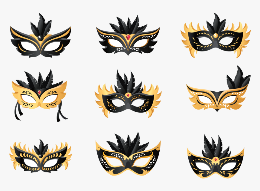Masquerade Ball Icons Vector - Baile De Mascaras Png, Transparent Png, Free Download