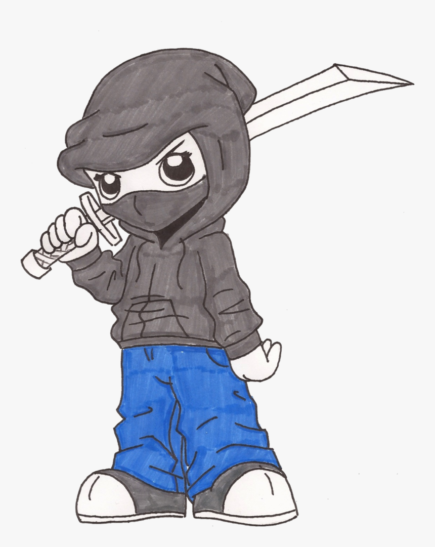 Drawing At Getdrawings Com - Cartoon Ninja Drawings, HD Png Download - kind...