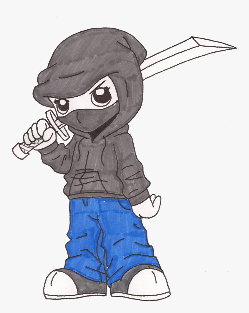 Drawing At Getdrawings Com - Cartoon Ninja Drawings, HD Png Download, Free Download