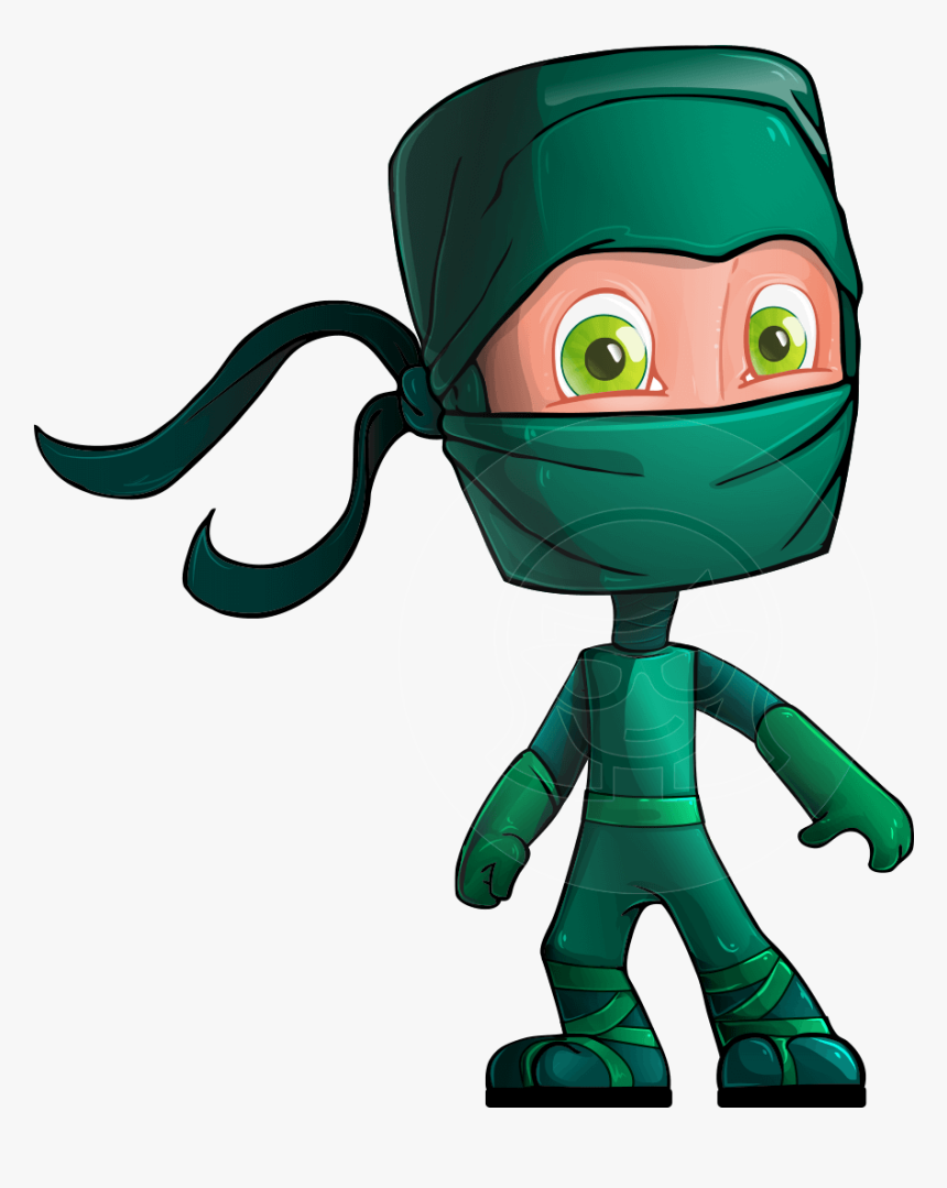 Green Ninja Cartoon Vector Character Aka Takumi - Green Ninja Clipart, HD Png Download, Free Download