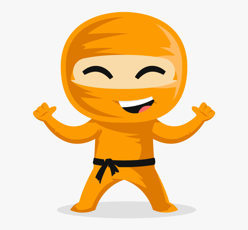 Ninja Cartoon Orange , Png Download - Yellow Ninja Clipart, Transparent Png, Free Download