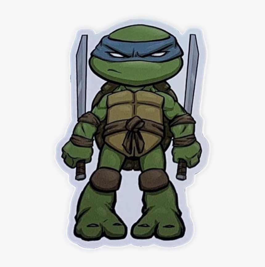 #stickergang #ninja #turtles #leonardo #cartoon #katanas - Leonardo Ninja Turtle Chibi, HD Png Download, Free Download