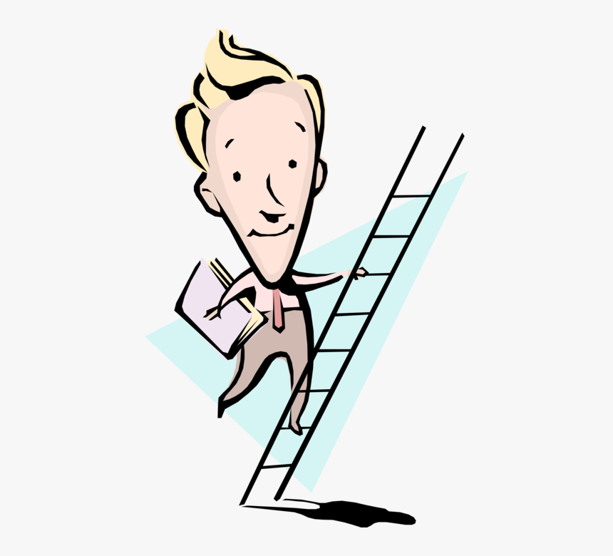 Vector Illustration Of Businessman Climbing Ladder, HD Png Download, Free Download