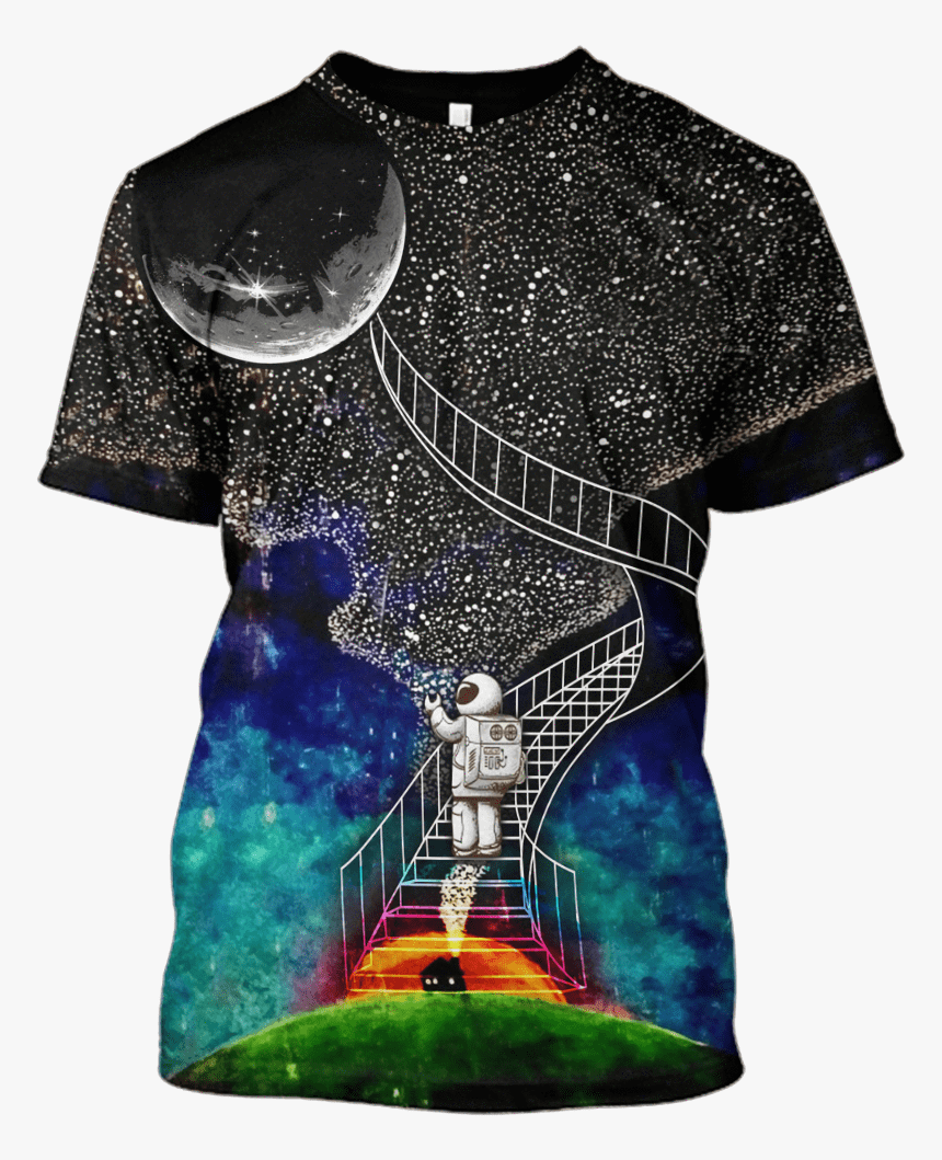 Gearhuman 3d Astronaut Climbing The Ladder To The Moon - Keep Calm Personalized Shirts, HD Png Download, Free Download