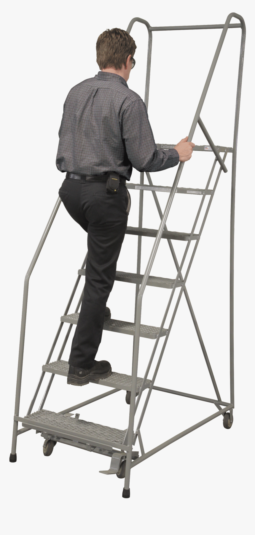 Partially-assembled, Standard Angle Ladders - Cotterman Rolling Ladder, HD Png Download, Free Download