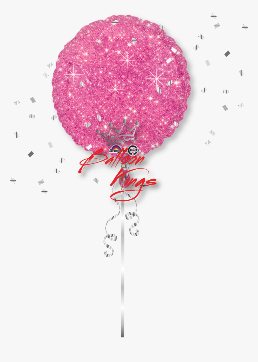 Faux Sparkle Hot Pink - Pink Glitter Balloon Png, Transparent Png, Free Download