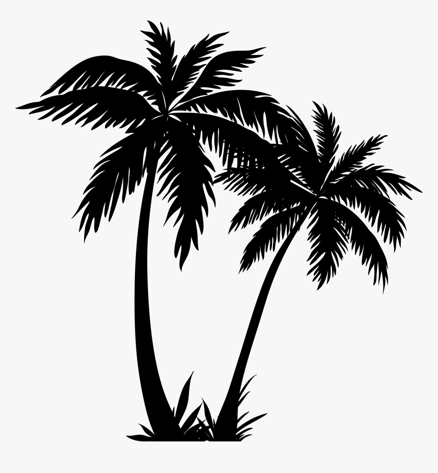 Palm Trees Silhouette Png Clip Art Image, Transparent Png, Free Download