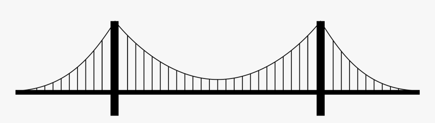 Suspension Bridge Png Image - Drawing Of Suspension Bridge, Transparent