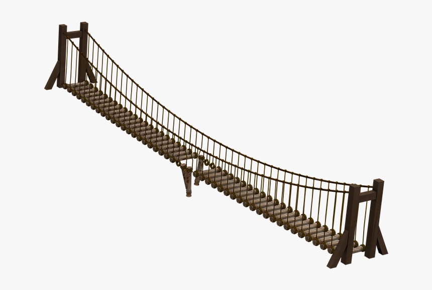 Bridge, Wooden Bridge, Suspension Bridge, Ropes, Broken - Bridge Animation Hd Png, Transparent Png, Free Download