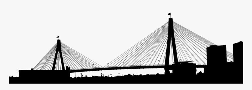 Anzac Bridge, Australia, Silhouette, Sydney, Landscape - Anzac Bridge Vector Icon, HD Png Download, Free Download