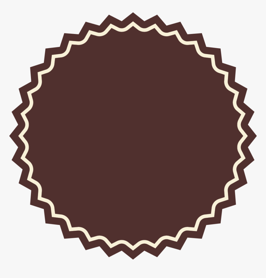 Brown Zigzag Circle Badge With White Border - Zig Zag Circle Png, Transparent Png, Free Download
