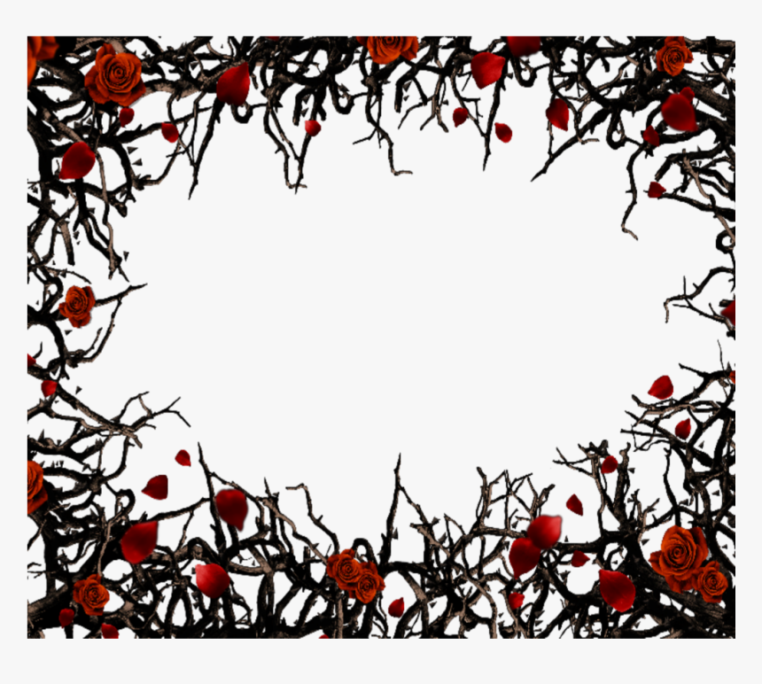 #mq #red #black #roses #gothic #frame #frames #border - Gothic Frame, HD Png Download, Free Download