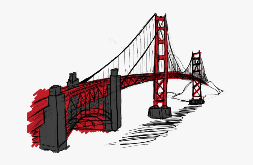 Bridge,suspension Structure,box Girder - Gold Gate Bridge Png, Transparent Png, Free Download