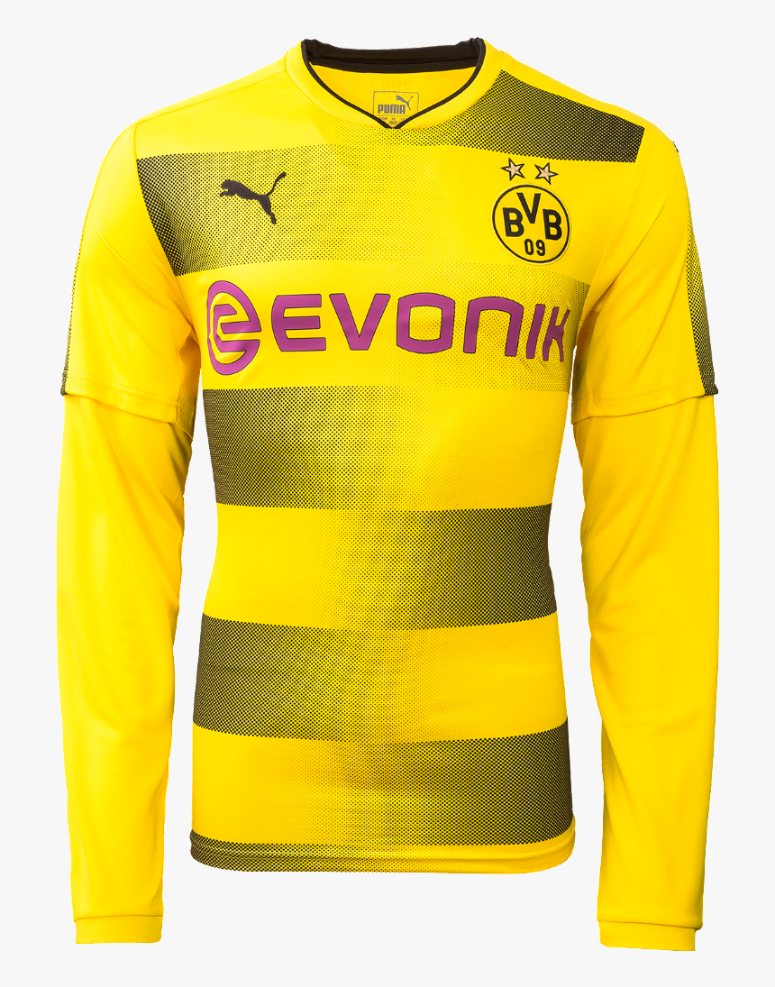 Borussia Dortmund 17/18 Home Ls Jersey - Borussia Dortmund Jersey 2018, HD Png Download, Free Download