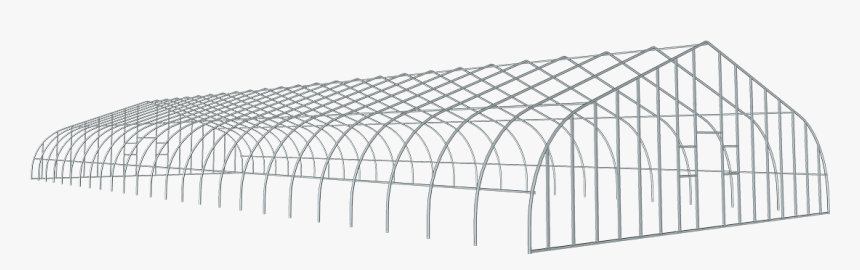 High Tunnel Greenhouse 34 X 88 12 Ft Gothic Shape Frame - Roof, HD Png Download, Free Download