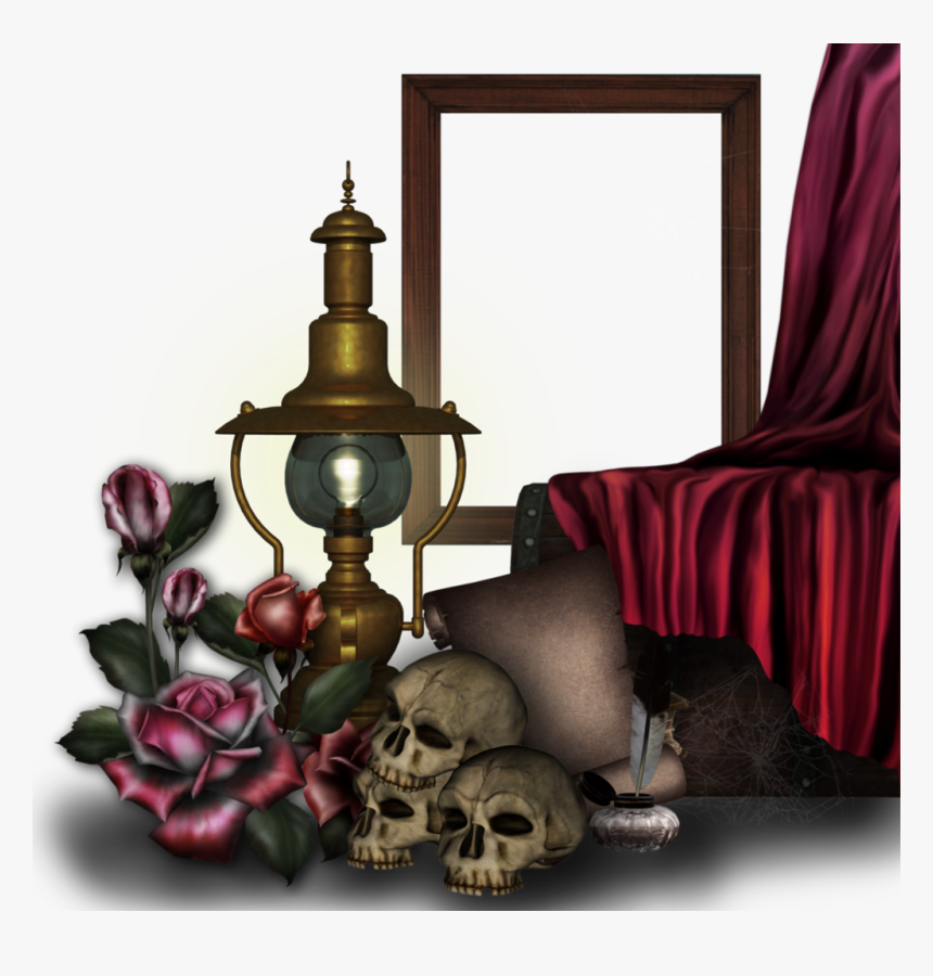 Skull Frame Lantern Gothic Halloween - Transparent Png Goth Frames, Png Download, Free Download