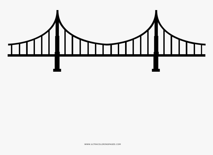 Bridge Coloring Page - Self-anchored Suspension Bridge, HD Png Download, Free Download