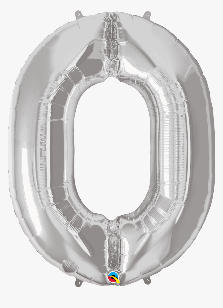 Foil Balloon Number 0 Silver - Silver Number 0 Balloon, HD Png Download, Free Download