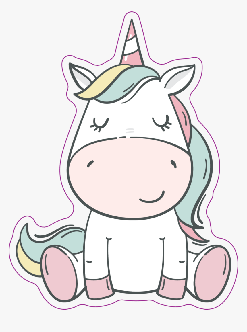 Clipart Pink Unicorn Kawaii Stickers Transparent Clipart - Cute Kawaii Unicorn Baby, HD Png Download, Free Download