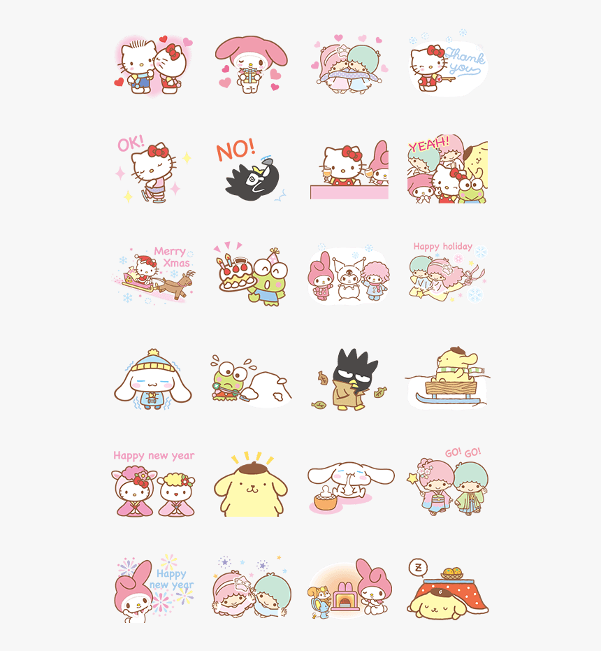 Happy New Year Sanrio Stickers, HD Png Download, Free Download