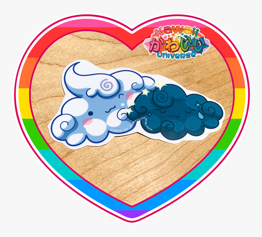 Kawaii Universe Cute Dont Worry Clouds Duo Sticker - Butterflies Kawaii, HD Png Download, Free Download