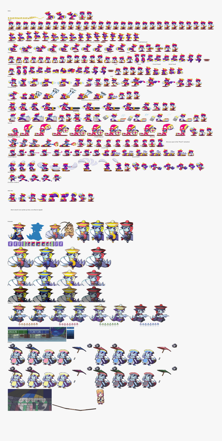 Started Working On Pocket Hsien-ko - Pocket Fighter Sprite Sheet, HD Png Download, Free Download