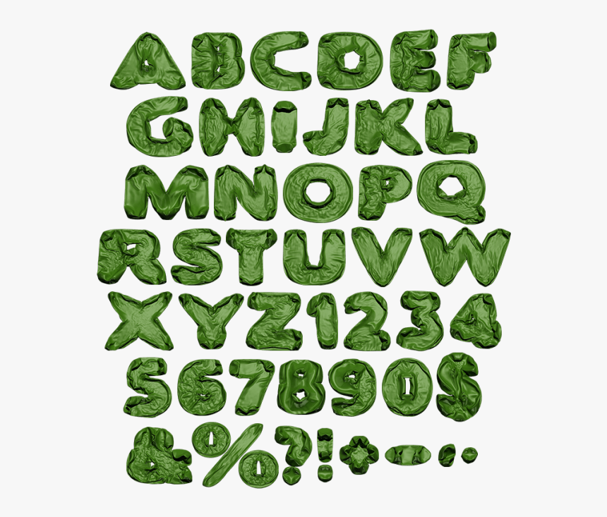 Green Blowup Font Alphabet, HD Png Download, Free Download