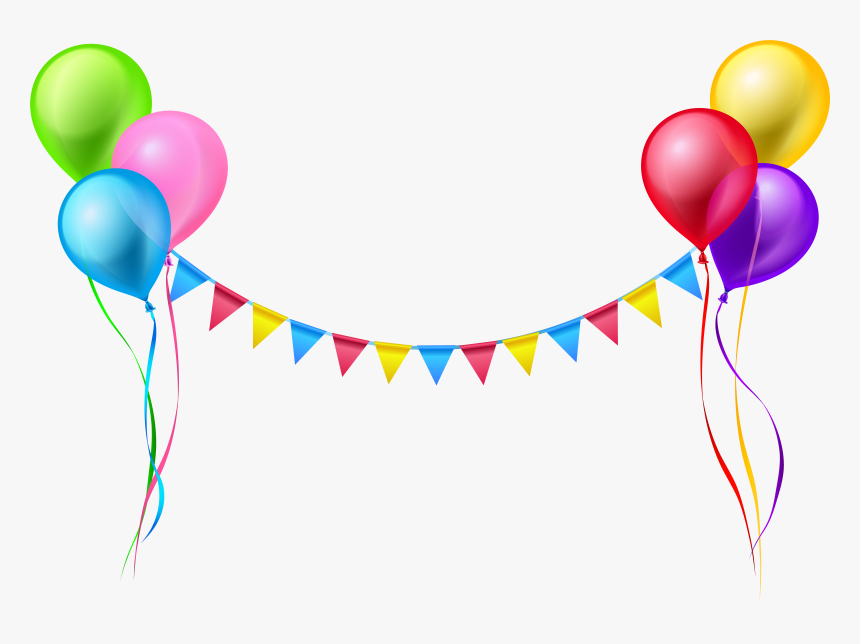 Clip Art Streamer And Clip Art - Birthday Balloons Transparent Background, HD Png Download, Free Download