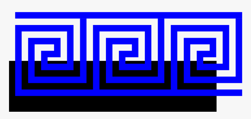 Edge To Edge 4 Turns Greek Key, Inverse Meandre, With - Printable Border Greek Key Pattern, HD Png Download, Free Download