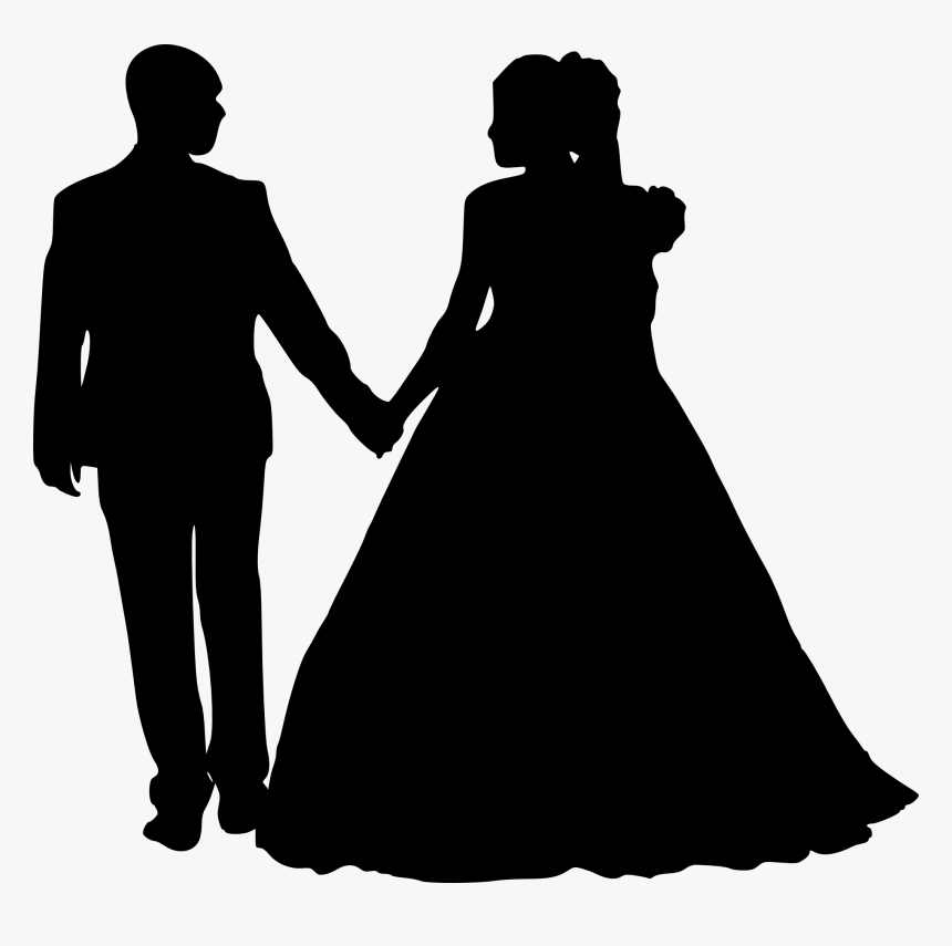Groom And Bride Silhouette Png, Transparent Png, Free Download