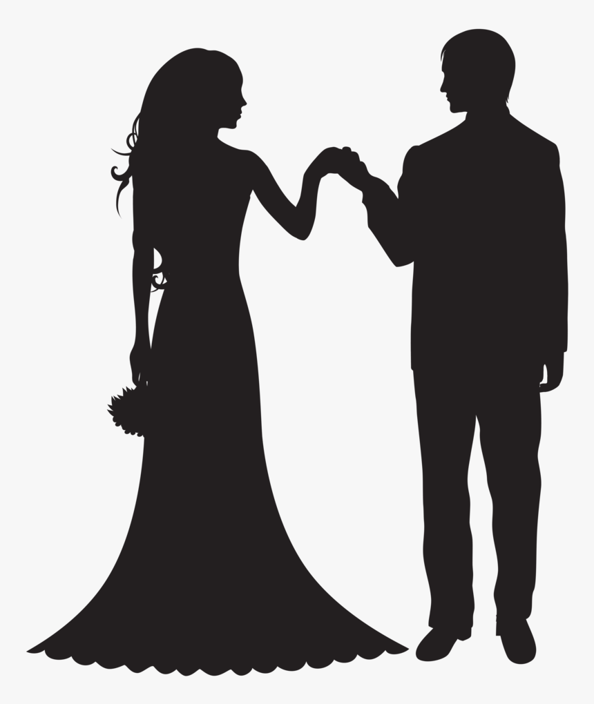 Bride And Groom Silhouette Png - Bride And Groom Png, Transparent Png, Free Download