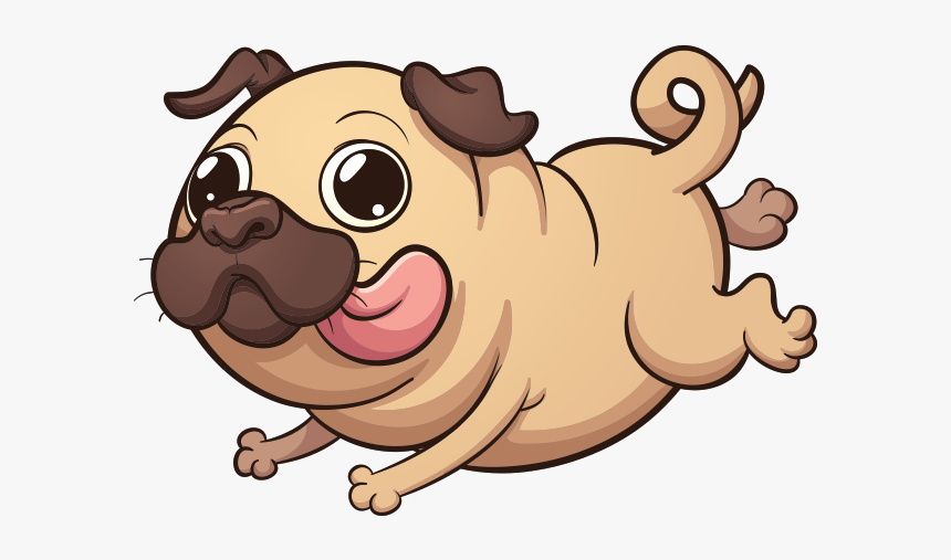 Pug Emoji & Stickers Messages Sticker-9 - Pug Cartoon, HD Png Download, Free Download