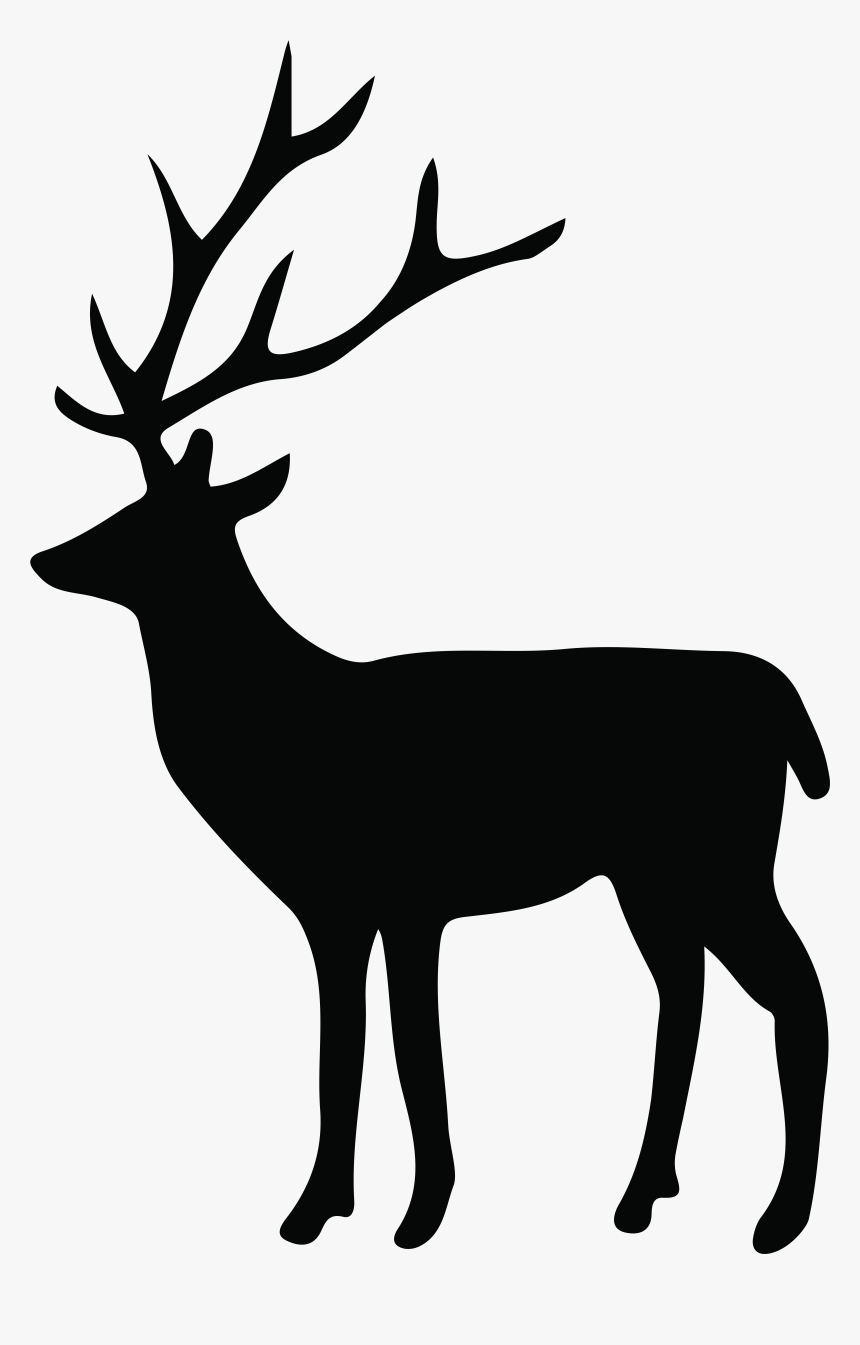 Deer Reindeer Silhouette White-tailed Transparent Png - Deer Silhouette Png, Png Download, Free Download