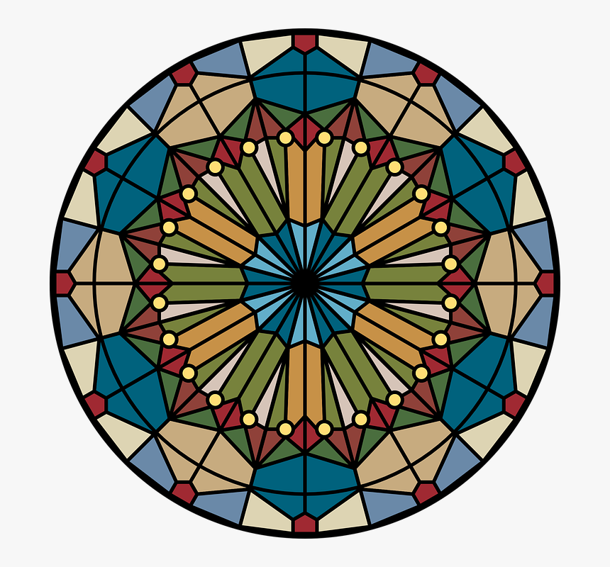 Drawing Of Stained Glass Circle - Round Church Stained Galss, HD Png Download, Free Download