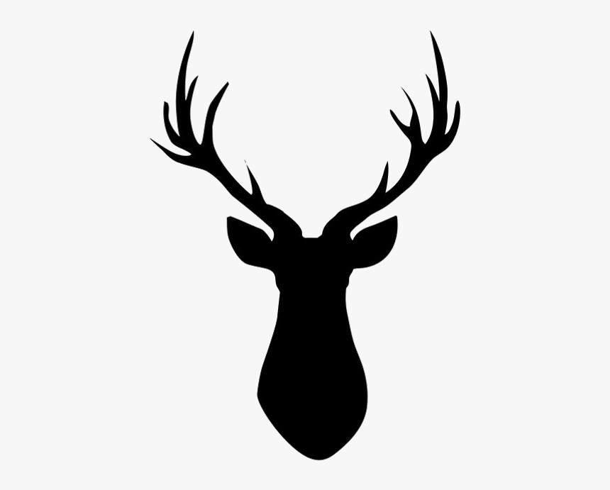 Reindeer Silhouette Clip Art - Deer Head Drawing Easy, HD Png Download, Free Download