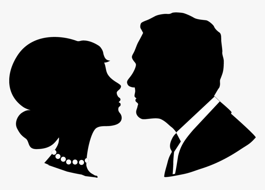 Transparent Face Silhouette Png - Bride And Groom Silhouette Face, Png Download, Free Download